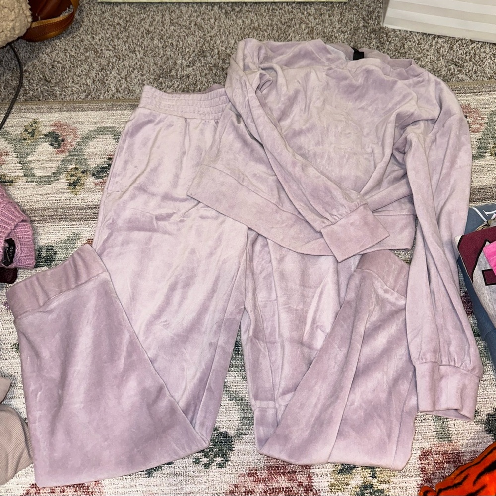 Target velvet lavender two piece sweat suit